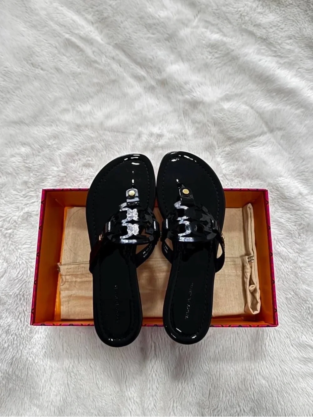 Tory Burch Perfect Black Miller Patent Leather Sandals